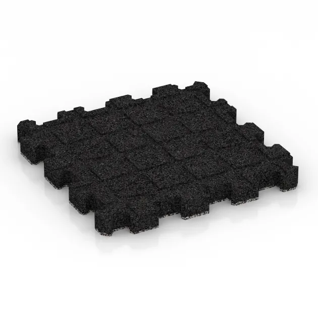 Aufsicht auf die Unterseite, also die Bodenseite von WARCO-Formteil 4455 - Seamless sports flooring im Format 306 x 306 x 30 mm.