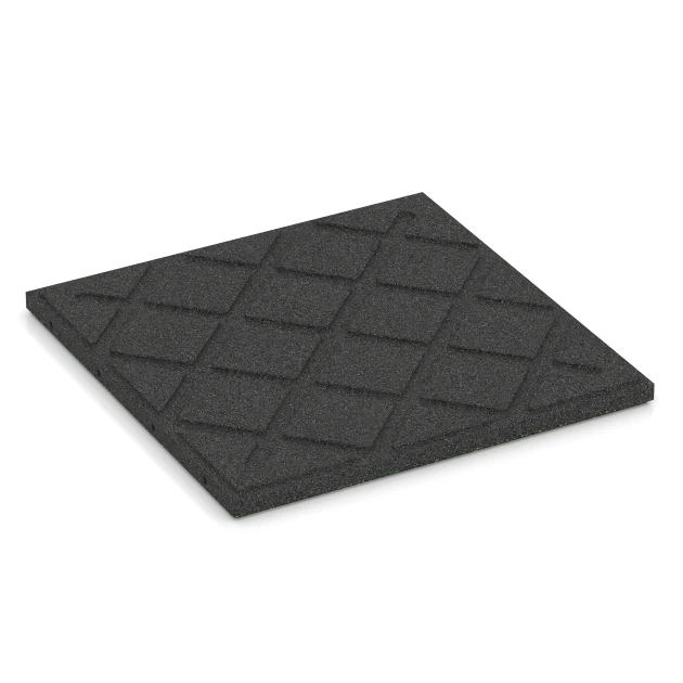 Aufsicht auf die Unterseite, also die Bodenseite von WARCO-Formteil 6415 - Playground safety tile – CFH 90 cm im Format 50 x 50 x 3 cm | 0,25 m².