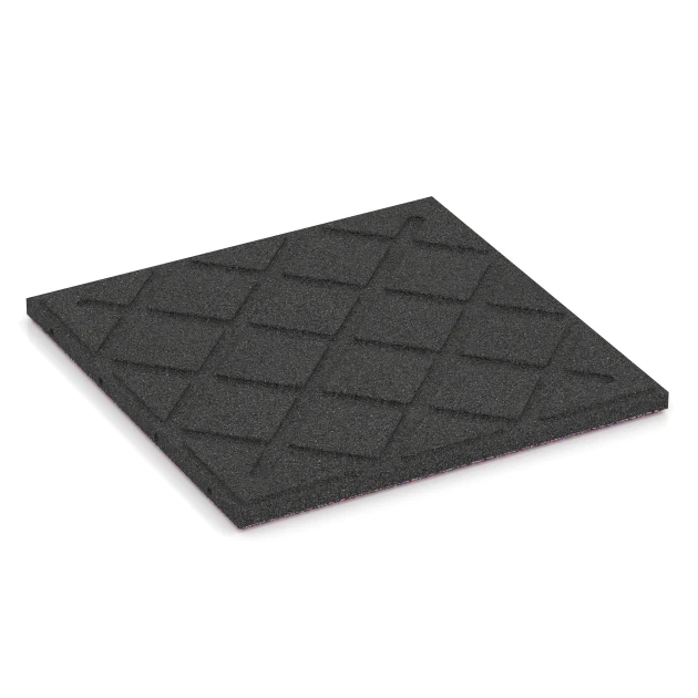 Aufsicht auf die Unterseite, also die Bodenseite von WARCO-Formteil 6418 - Playground safety tile – CFH 90 cm im Format 50 x 50 x 3 cm | 0,25 m².