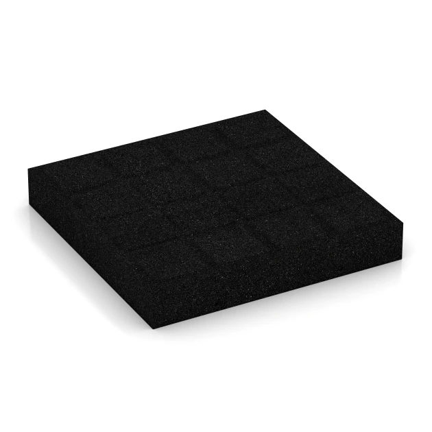 Aufsicht auf die Unterseite, also die Bodenseite von WARCO-Formteil 6172 - Playground Safety Tiles im Format 50 x 50 x 8 cm.