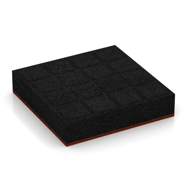 Aufsicht auf die Unterseite, also die Bodenseite von WARCO-Formteil 6278 - Playground Safety Tile – 300 cm im Format 50 x 50 x 11 cm.