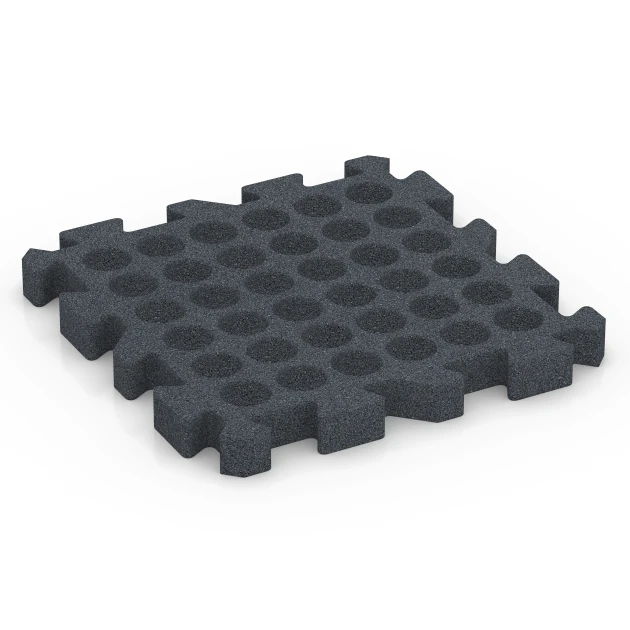 Aufsicht auf die Unterseite, also die Bodenseite von WARCO-Formteil 6404 - Playground Safety Tile – 190 cm im Format 50 x 50 x 5 cm | 0,25 m².