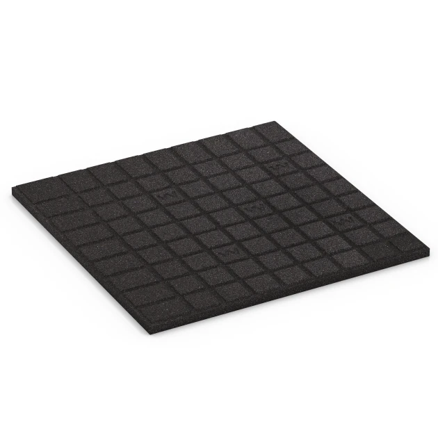 Aufsicht auf die Unterseite, also die Bodenseite von WARCO-Formteil 6475 - Base Layer CL 1 im Format 52 x 52 x 1,8 cm.