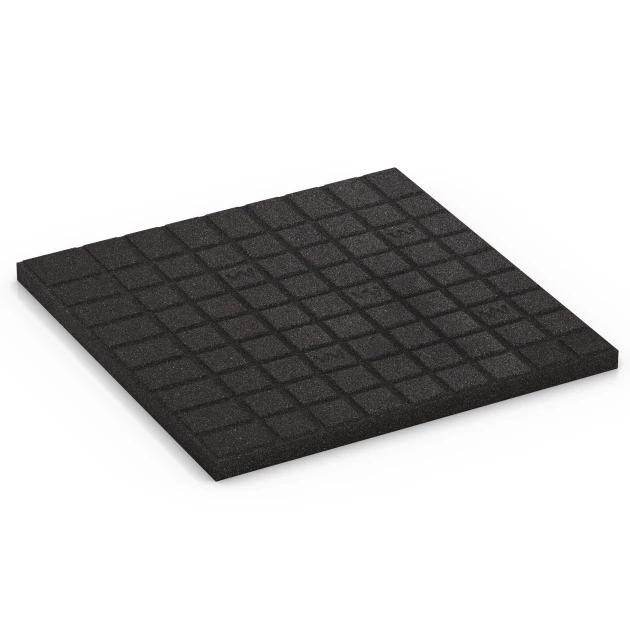 Aufsicht auf die Unterseite, also die Bodenseite von WARCO-Formteil 6484 - Base Layer CL 2 im Format 52 x 52 x 2,7 cm.