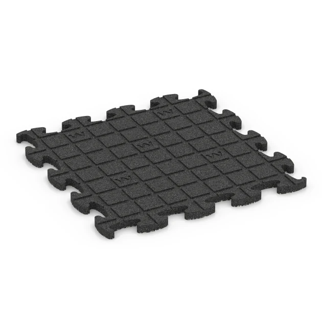 Aufsicht auf die Unterseite, also die Bodenseite von WARCO-Formteil 6913 - Exhibition Click Floor Tile im Format 46 x 46 x 1,8 cm.