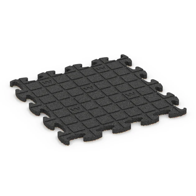 Aufsicht auf die Unterseite, also die Bodenseite von WARCO-Formteil 6862 - Fitness Max Floor System im Format 46 x 46 x 1,8 cm.