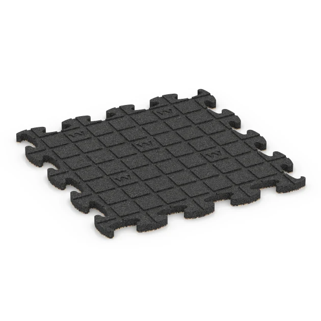 Aufsicht auf die Unterseite, also die Bodenseite von WARCO-Formteil 6921 - Exhibition Click Floor Tile im Format 46 x 46 x 1,8 cm.