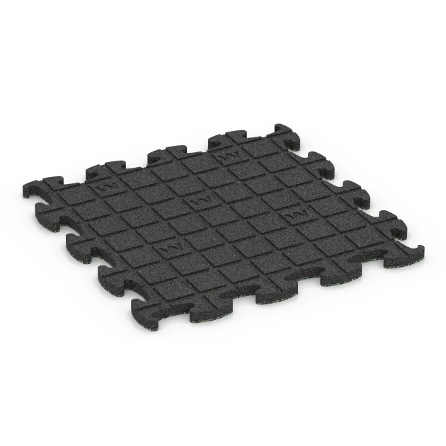 Aufsicht auf die Unterseite, also die Bodenseite von WARCO-Formteil 6942 - Patio rubber tile im Format 46 x 46 × 2,8 cm.