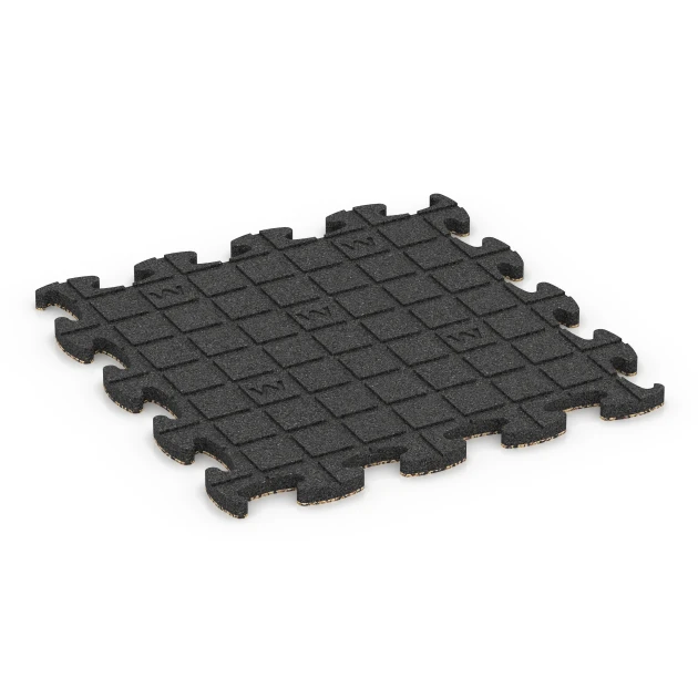 Aufsicht auf die Unterseite, also die Bodenseite von WARCO-Formteil 6948 - Patio rubber tile im Format 46 x 46 × 2,8 cm.