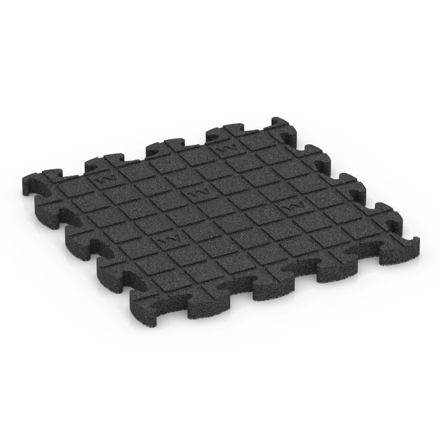 Aufsicht auf die Unterseite, also die Bodenseite von WARCO-Formteil 6879 - Fitness Max Floor System im Format 44,6 x 44,6 × 2,8 cm.