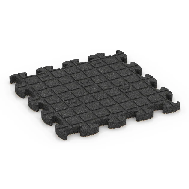 Aufsicht auf die Unterseite, also die Bodenseite von WARCO-Formteil 6885 - Fitness Max Floor System im Format 44,6 x 44,6 × 2,8 cm.