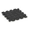 Aufsicht auf die Unterseite, also die Bodenseite von WARCO-Formteil 6816 - Stone Carpet Click Tile im Format 30 x 30 x 1,8 cm.