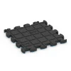 Aufsicht auf die Unterseite, also die Bodenseite von WARCO-Formteil 6821 - Stone Carpet Click Tile im Format 30 x 30 x 1,8 cm.