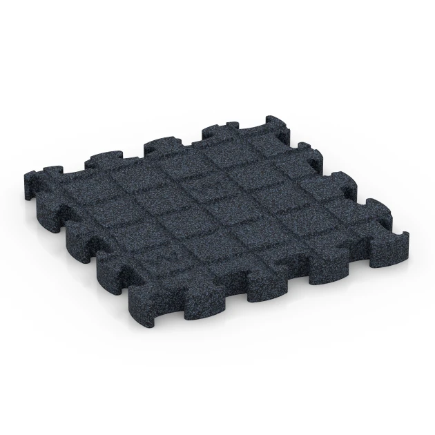Aufsicht auf die Unterseite, also die Bodenseite von WARCO-Formteil 6959 - Fitness Premium Gym Flooring im Format 28,9 x 28,9 x 2,8 cm.