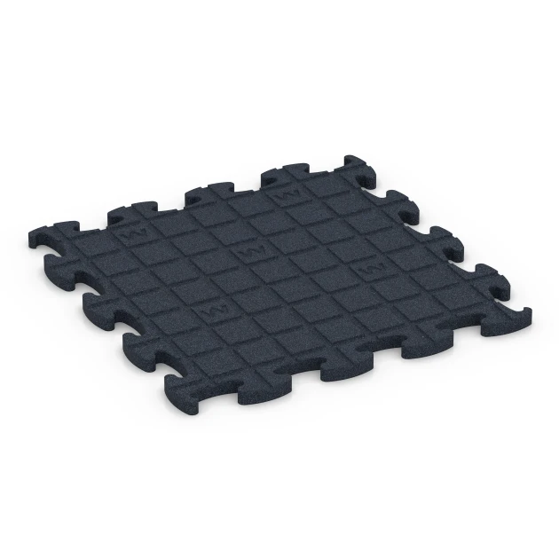 Aufsicht auf die Unterseite, also die Bodenseite von WARCO-Formteil 6966 - Fitness Premium Performance Flooring im Format 45,9 x 45,9 x 1,8.