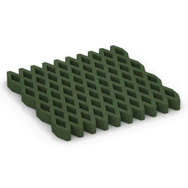 Aufsicht auf die Unterseite, also die Bodenseite von WARCO-Formteil 7014 - Safety Grass Grid Mat im Format 100 × 100 × 8 cm.
