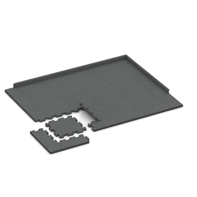 Typische Verlegung oder Einbausituation für den Artikel 2963 von WARCO - Interlocking playground safety tile, Farbton Slate grey in der Abmessung 500 x 500 x 40 mm.