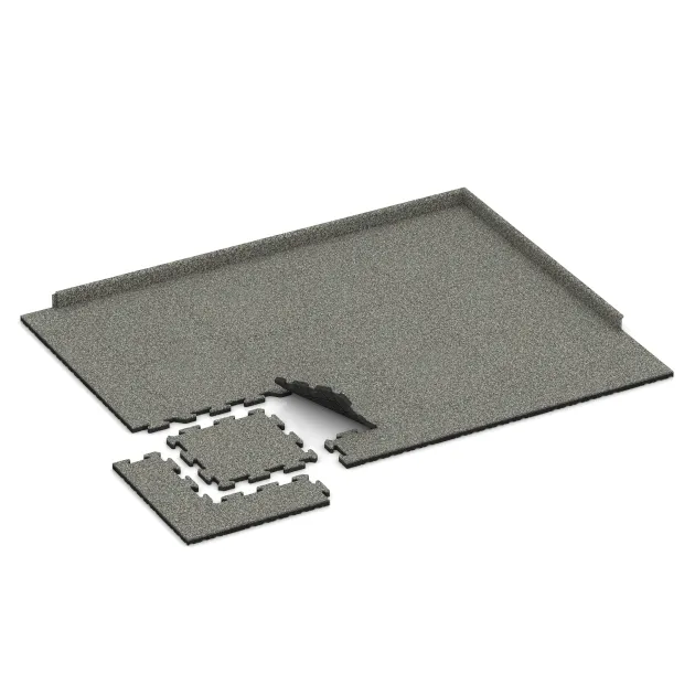 Typische Verlegung oder Einbausituation für den Artikel 2628 von WARCO - Interlocking playground safety tile, Farbton Gray Granite in der Abmessung 500 x 500 x 30 mm.