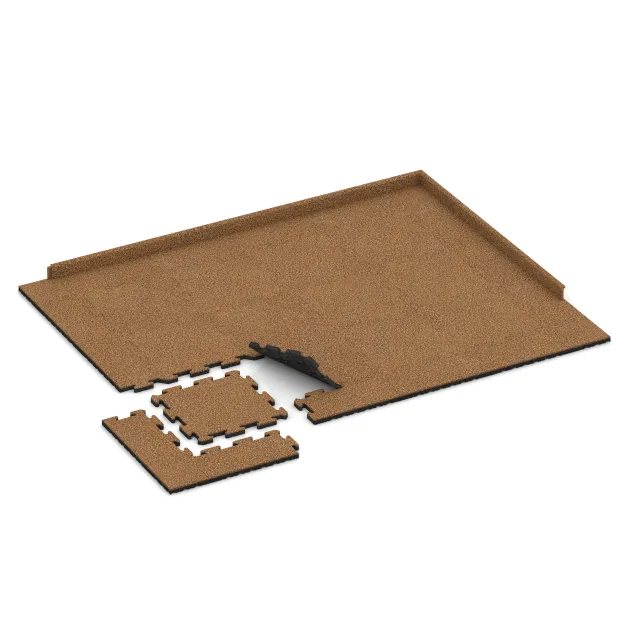 Typische Verlegung oder Einbausituation für den Artikel 2631 von WARCO - Interlocking playground safety tile, Farbton Terra Cotta in der Abmessung 500 x 500 x 30 mm.