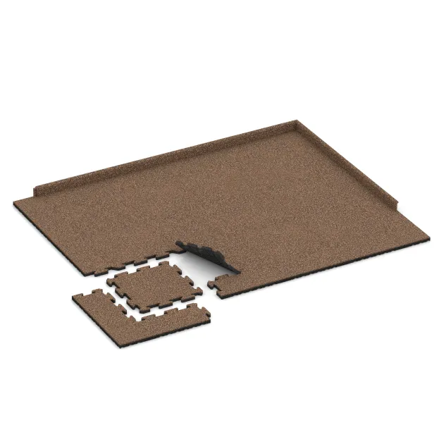 Typische Verlegung oder Einbausituation für den Artikel 2632 von WARCO - Interlocking playground safety tile, Farbton Bark & Bast in der Abmessung 500 x 500 x 30 mm.