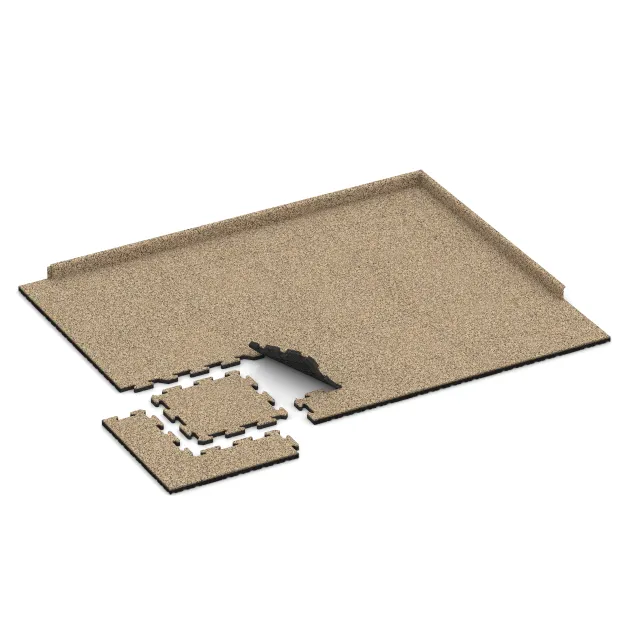 Typische Verlegung oder Einbausituation für den Artikel 2635 von WARCO - Interlocking playground safety tile, Farbton Travertine in der Abmessung 500 x 500 x 30 mm.