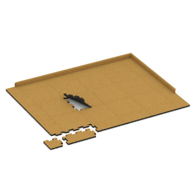 Typische Verlegung oder Einbausituation für den Artikel 5293 von WARCO - Pool Decking Tile, Farbton Lemon Yellow in der Abmessung 500 x 500 x 30 mm.