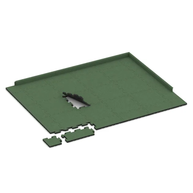 Typische Verlegung oder Einbausituation für den Artikel 5306 von WARCO - Interlocking playground safety tile, Farbton Pale Green in der Abmessung 500 x 500 x 30 mm.