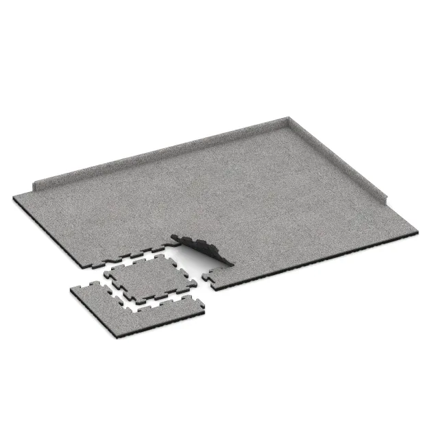 Typische Verlegung oder Einbausituation für den Artikel 4544 von WARCO - Rubber sports surface HD, Farbton Grey Melange in der Abmessung 500 x 500 x 30 mm.