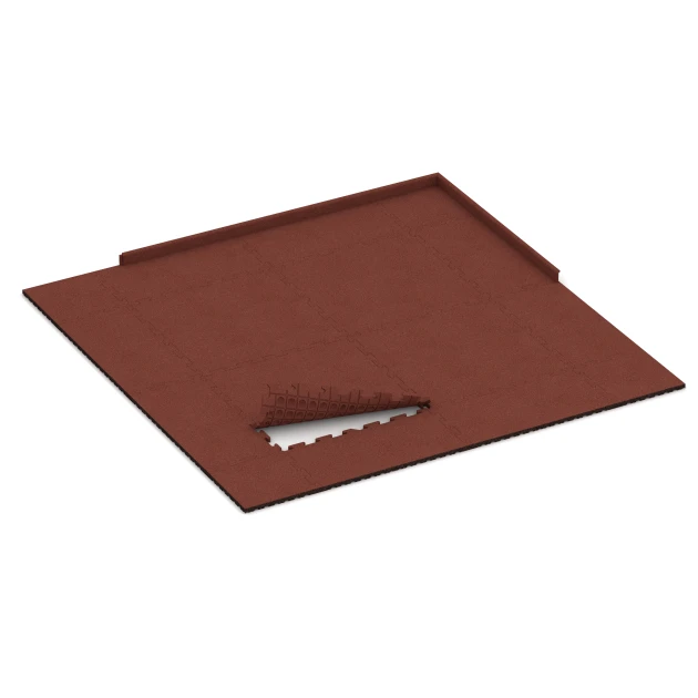 Typische Verlegung oder Einbausituation für den Artikel 3355 von WARCO - Dog floor tile, Farbton Brick red in der Abmessung 100 x 100 x 3 cm | 1,00 m².