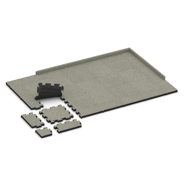 Typische Verlegung oder Einbausituation für den Artikel 4161 von WARCO - Rubber sports surface HD, Farbton Light Granite in der Abmessung 500 x 500 x 50 mm.
