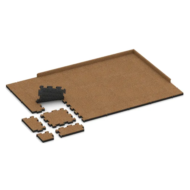 Typische Verlegung oder Einbausituation für den Artikel 4163 von WARCO - Rubber sports surface HD, Farbton Terra Cotta in der Abmessung 500 x 500 x 50 mm.