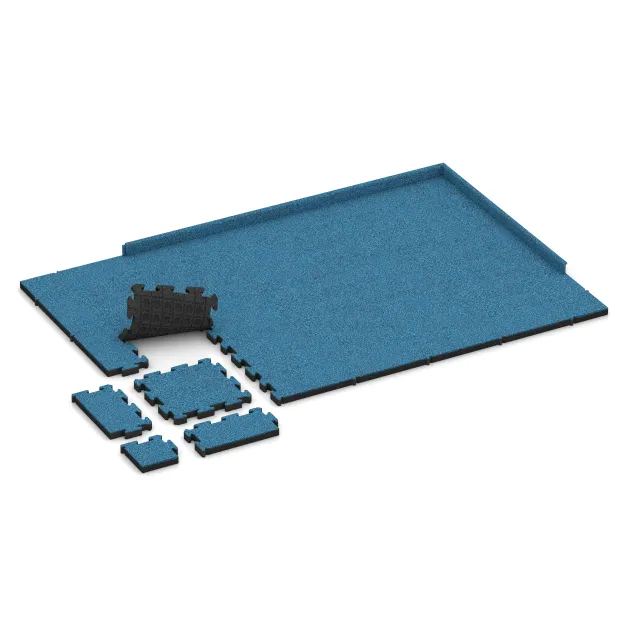 Typische Verlegung oder Einbausituation für den Artikel 3027 von WARCO - Outdoor click tile, Farbton Atlantic in der Abmessung 500 x 500 x 50 mm.