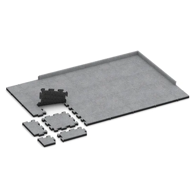 Typische Verlegung oder Einbausituation für den Artikel 4563 von WARCO - Rubber sports surface HD, Farbton Grey Melange in der Abmessung 500 x 500 x 50 mm.