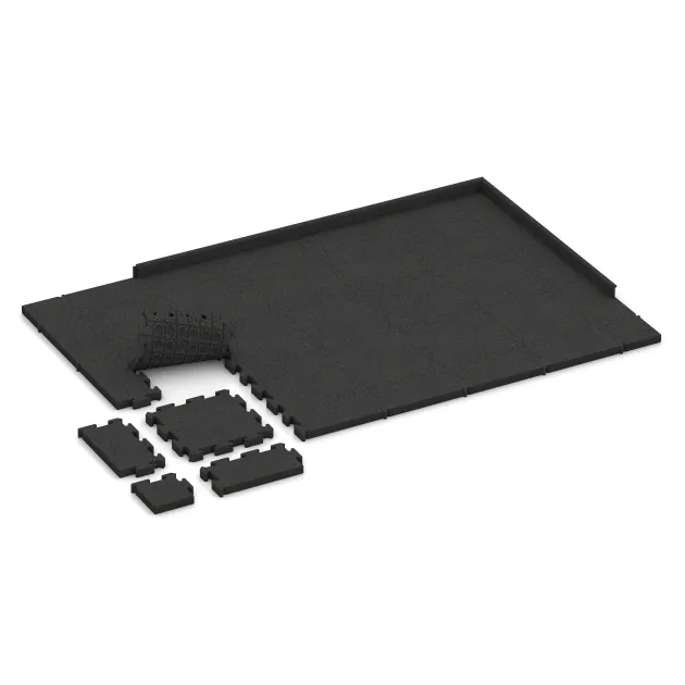 Typische Verlegung oder Einbausituation für den Artikel 3132 von WARCO - Outdoor click tile, Farbton Anthracite in der Abmessung 500 x 500 x 50 mm.