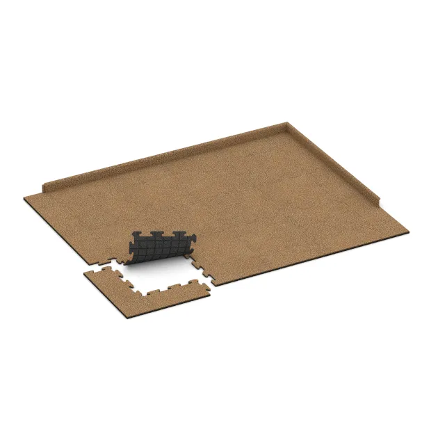 Typische Verlegung oder Einbausituation für den Artikel 0043 von WARCO - Balcony tile 1.8 cm – weatherproof, Farbton Rattan Lounge in der Abmessung 500 x 500 x 18 mm.