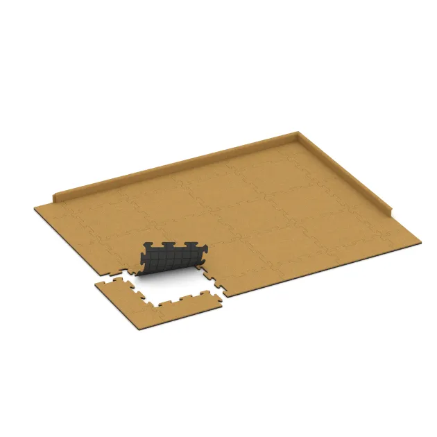 Typische Verlegung oder Einbausituation für den Artikel 6206 von WARCO - Balcony tile, Farbton Lemon Yellow in der Abmessung 500 x 500 x 18 mm.