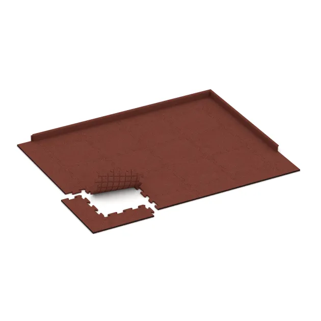 Typische Verlegung oder Einbausituation für den Artikel 0153 von WARCO - Play mat, Farbton Brick red in der Abmessung 500 x 500 x 18 mm.