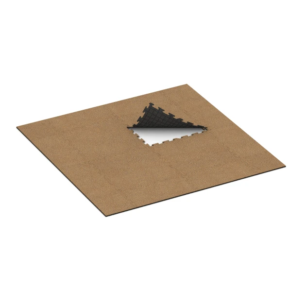 Typische Verlegung oder Einbausituation für den Artikel 5958 von WARCO - Indoor click tile, Farbton Rattan in der Abmessung 1000 x 1000 x 18 mm.