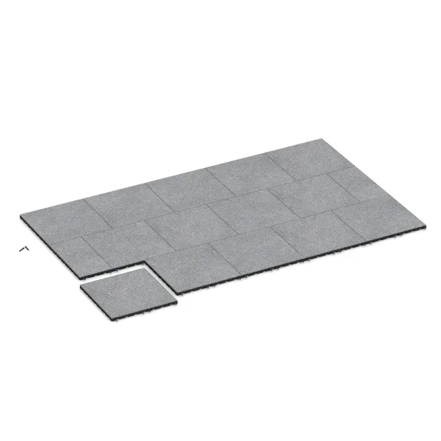Typische Verlegung oder Einbausituation für den Artikel 5475 von WARCO - Terrace tile 3 cm, Farbton Grey Melange in der Abmessung 500 x 500 x 30 mm.