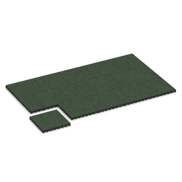 Typische Verlegung oder Einbausituation für den Artikel 5358 von WARCO - Playground safety tile, Farbton English Lawn in der Abmessung 500 x 500 x 50 mm.