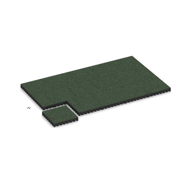 Typische Verlegung oder Einbausituation für den Artikel 5365 von WARCO - Playground safety tile, Farbton English Lawn in der Abmessung 500 x 500 x 80 mm.