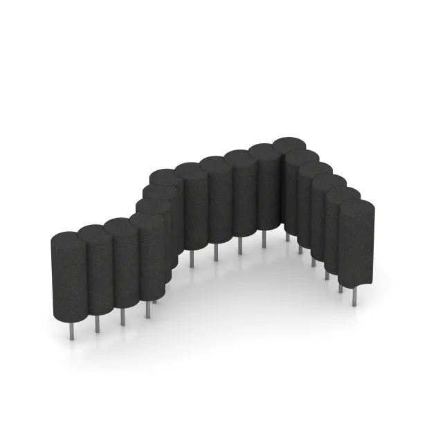 Typische Verlegung oder Einbausituation für den Artikel 2560 von WARCO - Rubber granulate palisade, Farbton Anthracite in der Abmessung ø 250 x 600 mm.
