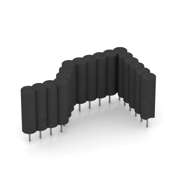Typische Verlegung oder Einbausituation für den Artikel 2566 von WARCO - Rubber granulate palisade, Farbton Anthracite in der Abmessung ø 250 x 800 mm.