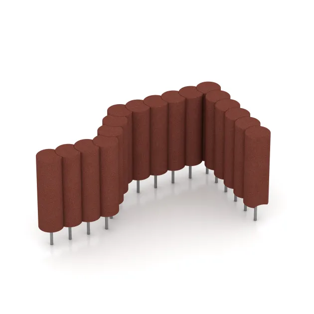 Typische Verlegung oder Einbausituation für den Artikel 2561 von WARCO - Rubber granulate palisade, Farbton Brick red in der Abmessung ø 250 x 800 mm.