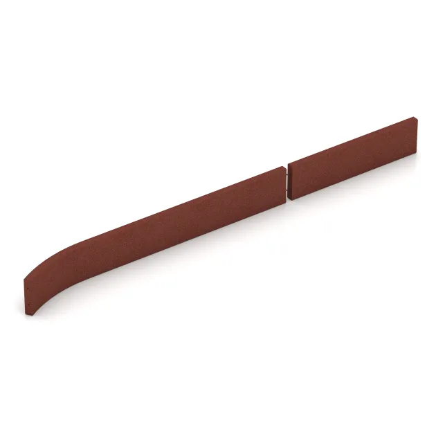 Typische Verlegung oder Einbausituation für den Artikel 2591 von WARCO - Rubber kerbstone (Deep kerbstone), Farbton Brick red in der Abmessung 1000 x 250 x 50 mm.