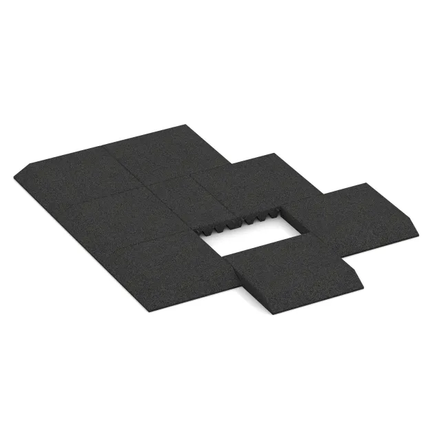 Typische Verlegung oder Einbausituation für den Artikel 0449 von WARCO - Edge tile (one chamfered side), Farbton Anthracite in der Abmessung 500 x 500 x 65 mm.