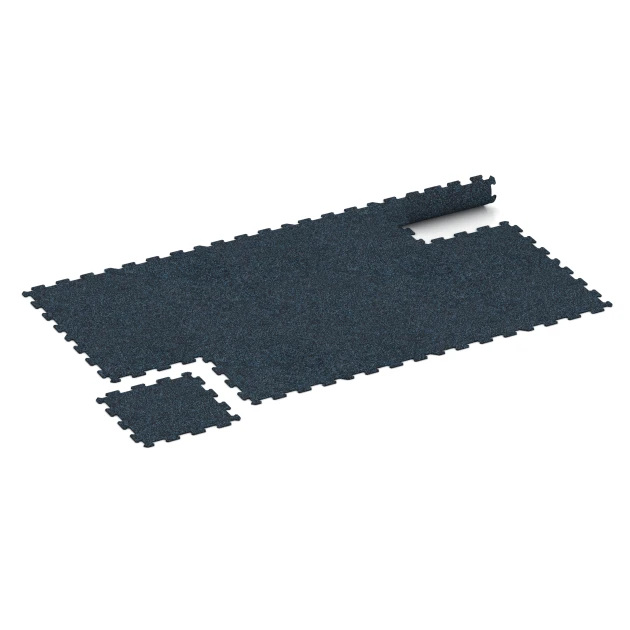 Typische Verlegung oder Einbausituation für den Artikel 0917 von WARCO - Fitness Floor Compact, Farbton Light Blue Speckled in der Abmessung 485 x 485 x 8 mm | 0,235 m².