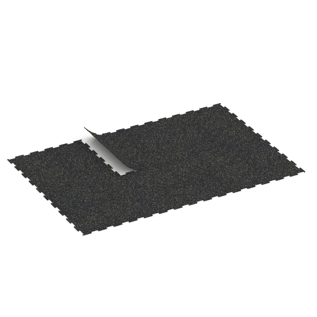 Typische Verlegung oder Einbausituation für den Artikel 6454 von WARCO - Fitness Floor Compact, Farbton Light Yellow Speckled in der Abmessung 100 × 100 × 0,8 cm.