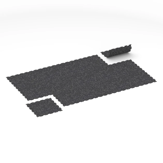 Typische Verlegung oder Einbausituation für den Artikel 6458 von WARCO - Fitness Floor Compact, Farbton Light Grey Speckled in der Abmessung 50 × 50 × 0,8 cm.