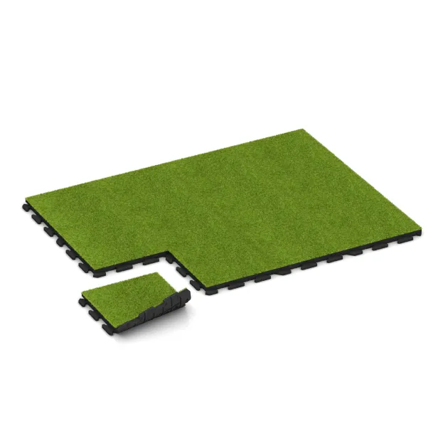 Typische Verlegung oder Einbausituation für den Artikel 1368 von WARCO - Artificial grass decking tile 3 or 4 cm, Farbton Green Artificial Grass in der Abmessung 500 x 500 x 40 mm.